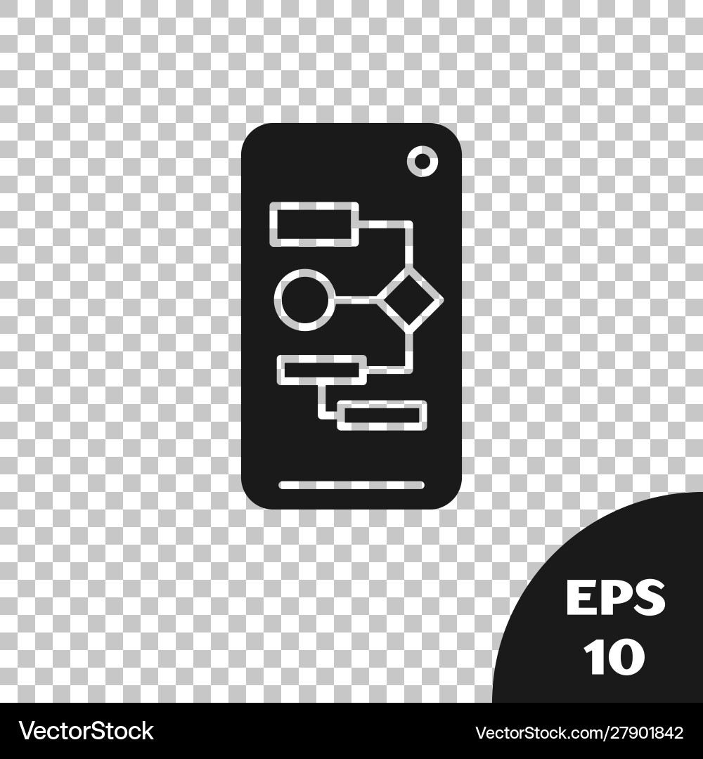 Black algorithm icon isolated on transparent Black algorithm icon isolated on transparent vector image