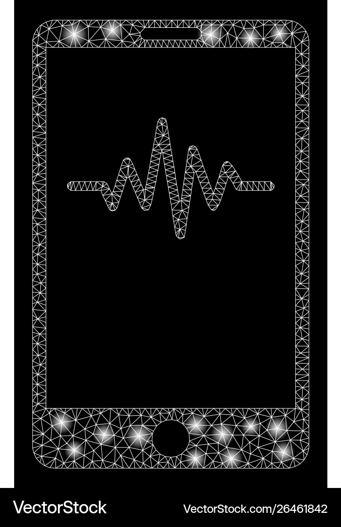 Bright mesh 2d mobile signal graph with light Bright mesh 2d mobile signal graph with light vector image