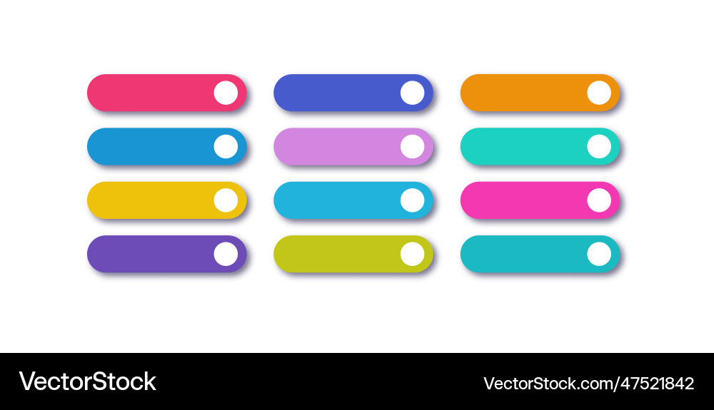 Button template set trendy color style Button template set trendy color style vector image