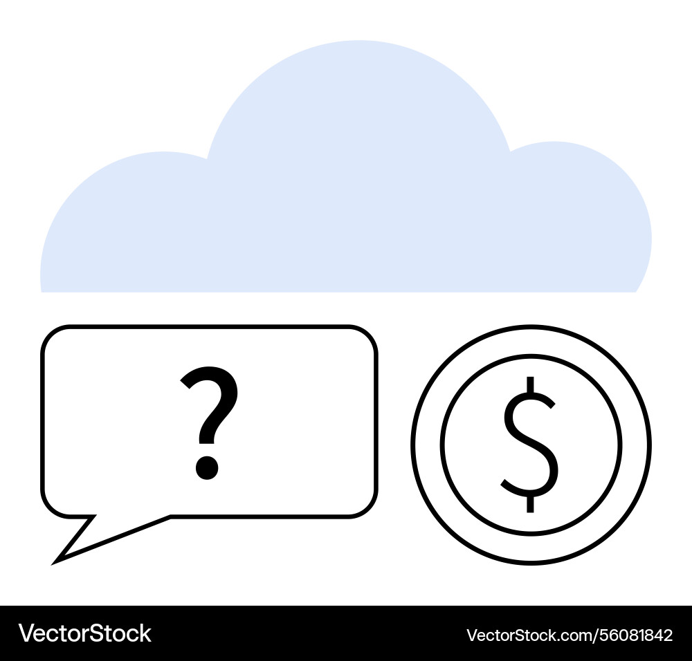 Cloud computing decision concept with finance Cloud computing decision concept with finance vector image