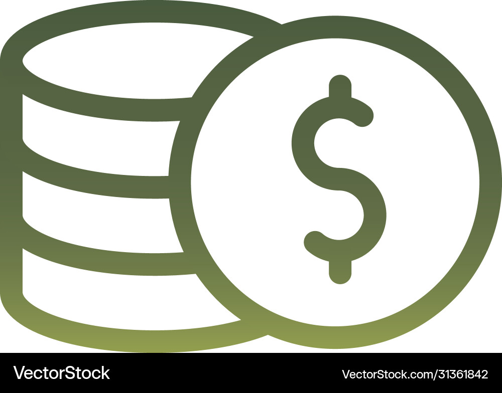 Coins gradient style icon design vector image