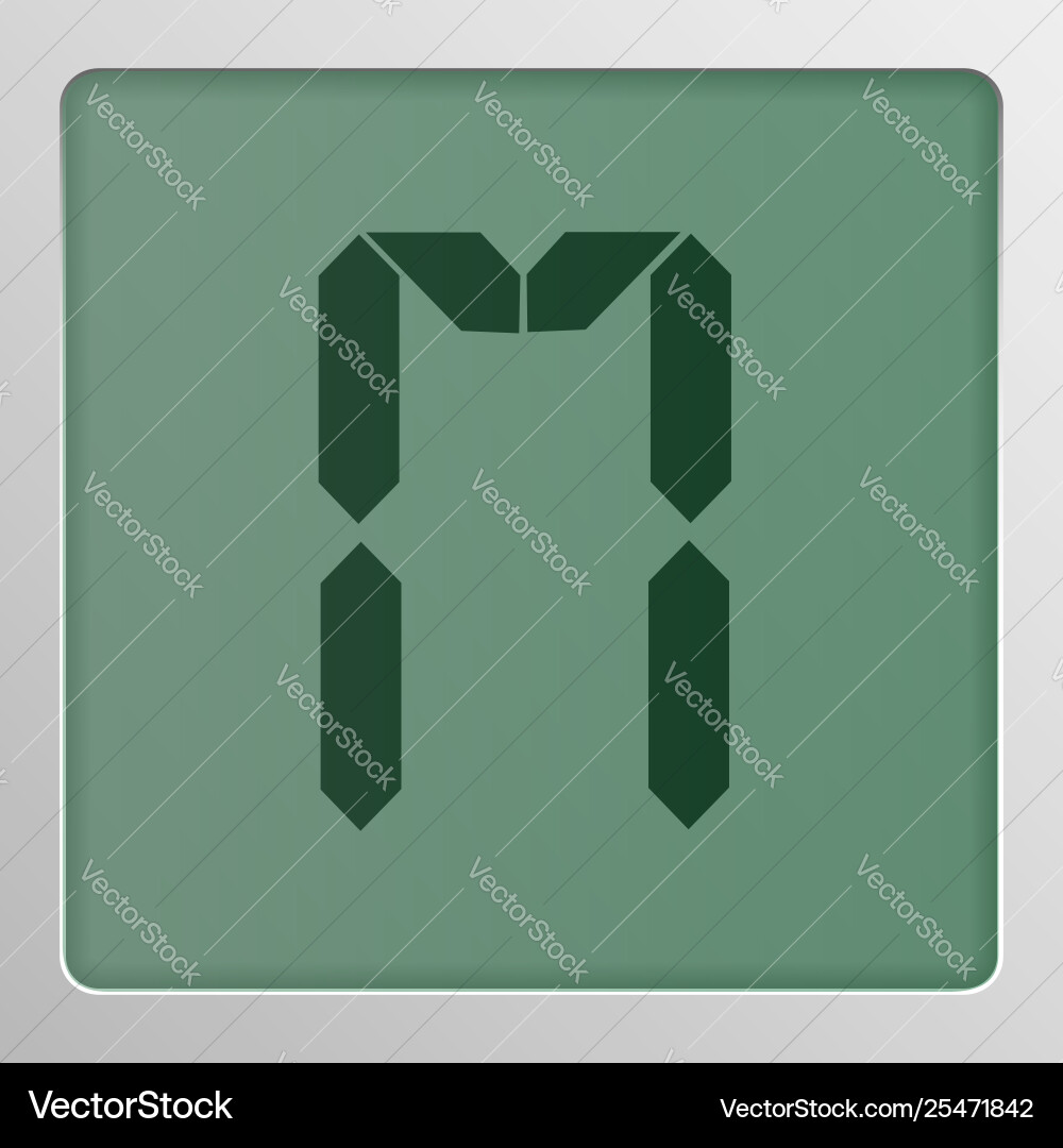 Digital character set typeface on a screen Digital character set typeface on a screen vector image