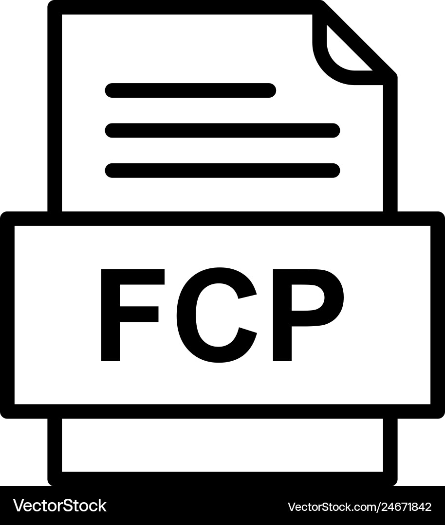 Fcp file document icon vector image