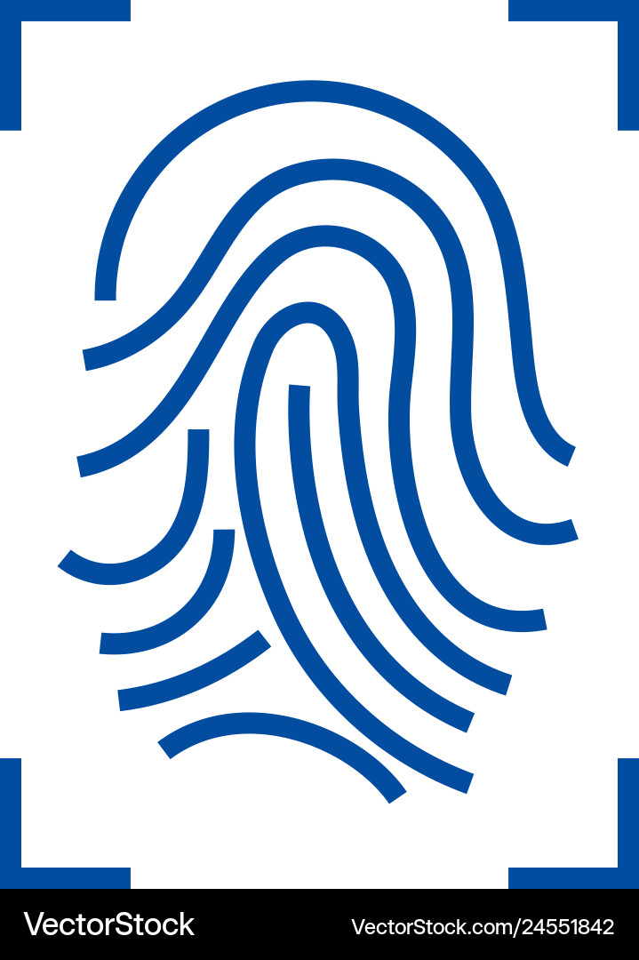 Fingerprint scan line icon concept Fingerprint scan line icon concept vector image