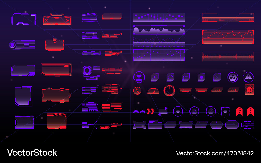 Futuristic user interface set Futuristic user interface set vector image