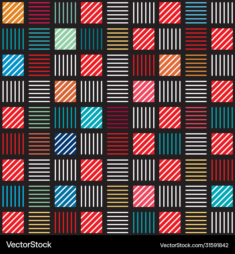 Geometric line repeat color pattern background vector image