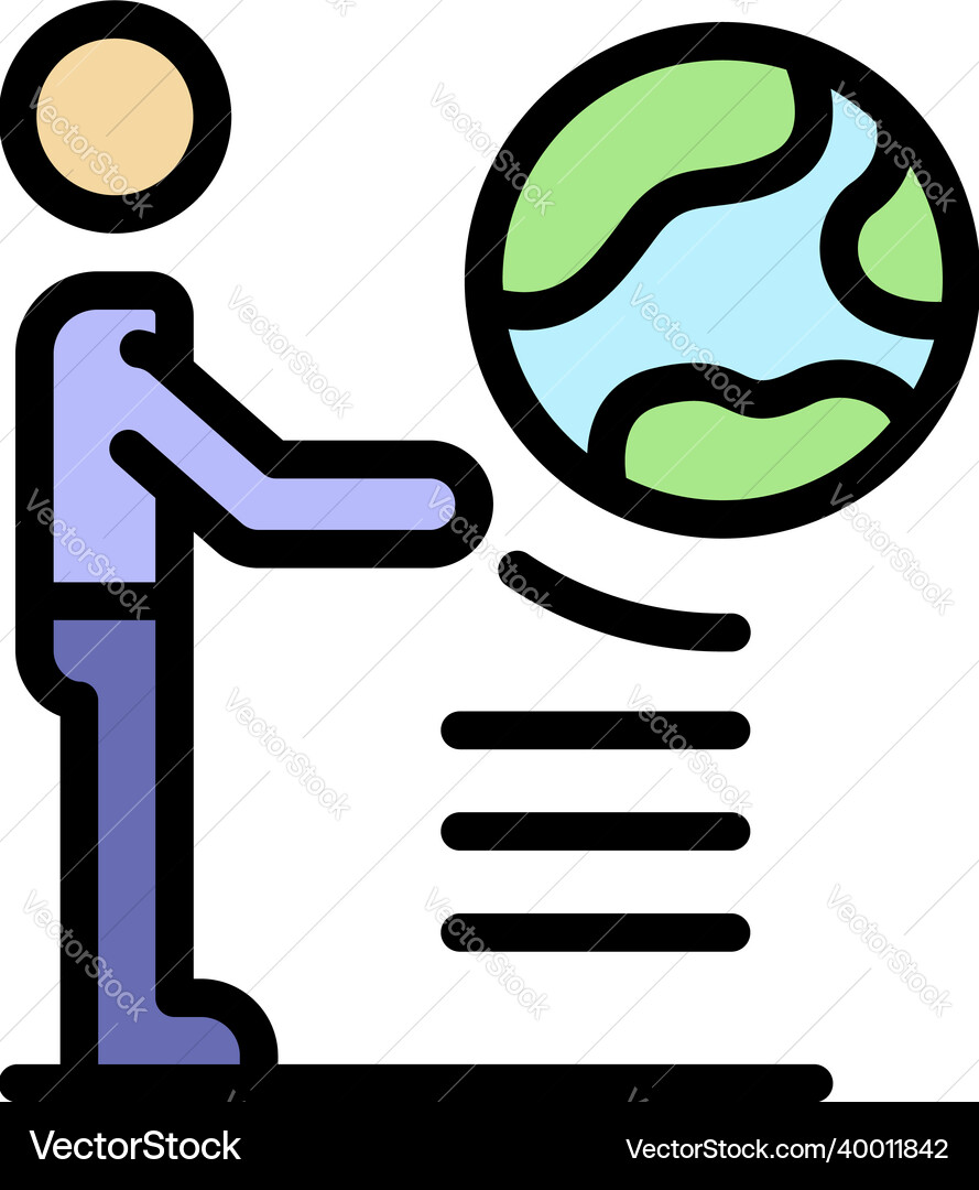Global learning language icon color outline Global learning language icon color outline Vector Image