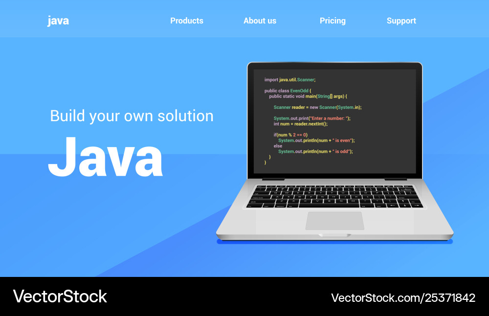 Java Code Technology Banner vector image