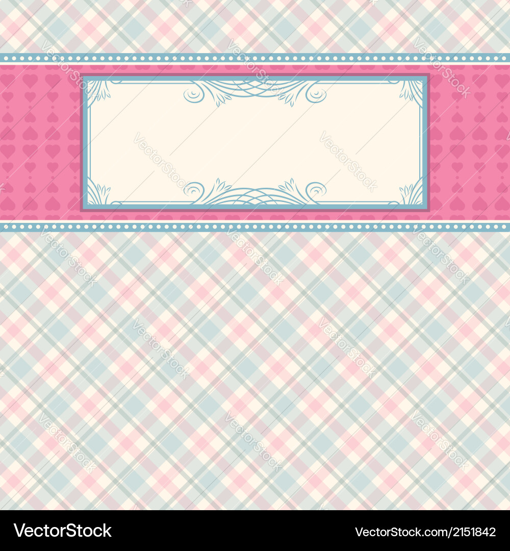 Label on color checked background Vector Image