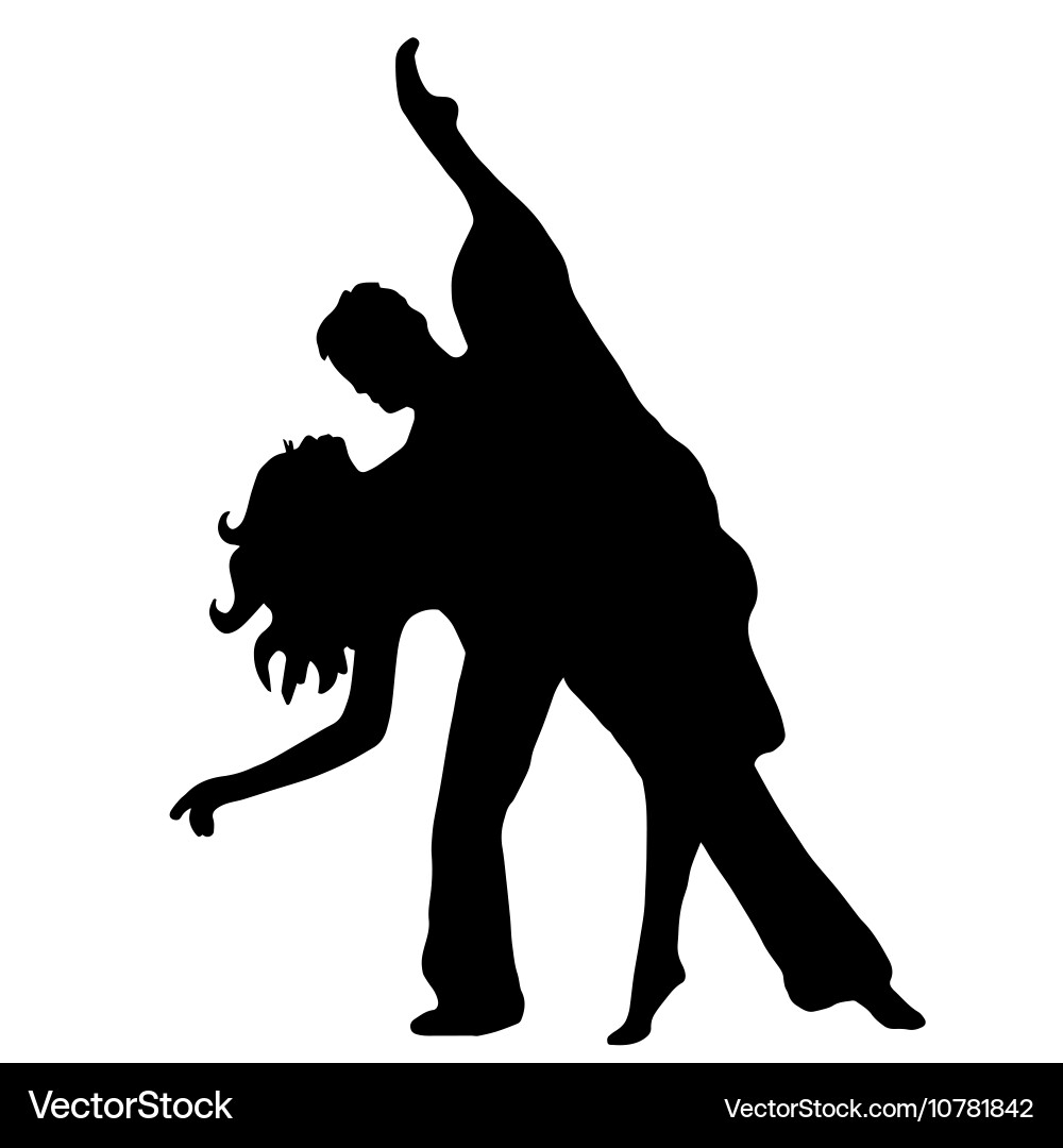 Latino Dance Couple Silhouette Vector Image