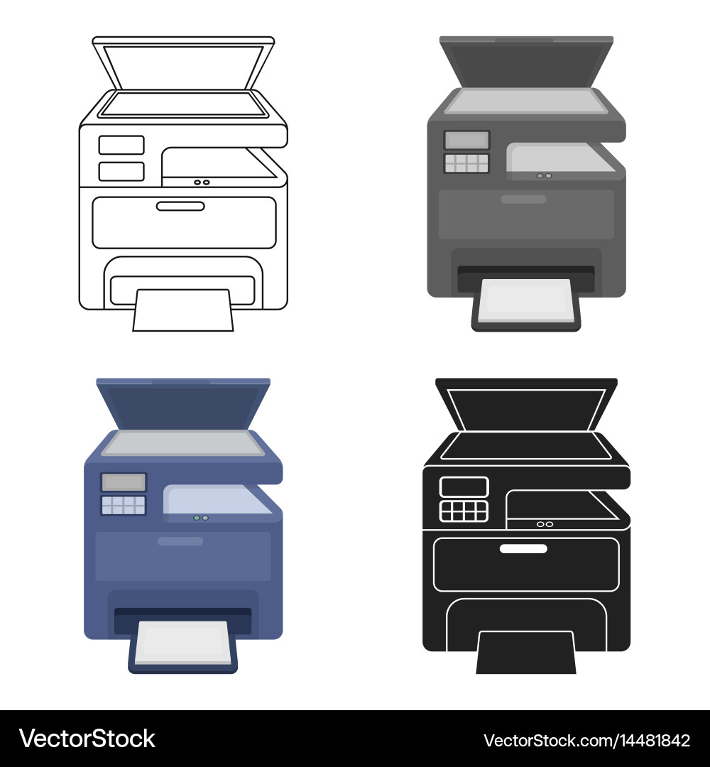 Multi-function printer in cartoon style isolated Vector Image