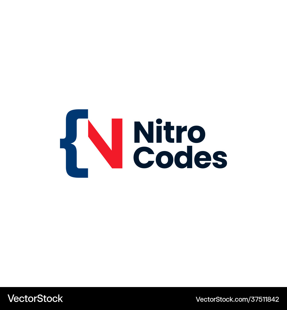 N Lettermark Code Icon Royalty Free Vector Image