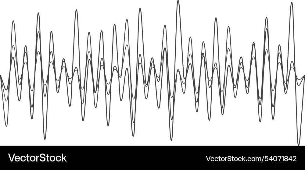 Oscillating lines create abstract sound wave Vector Image