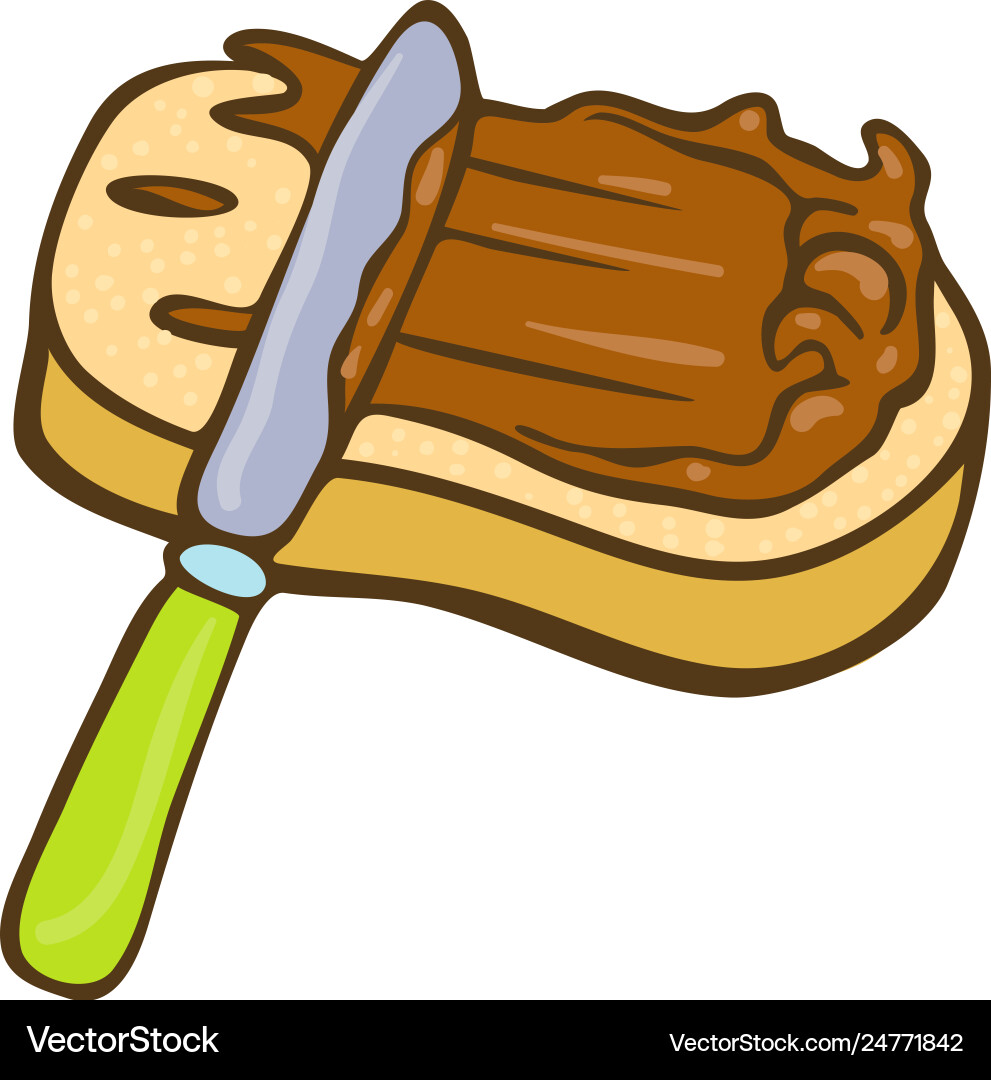 Peanut butter on bread doodle icon cartoon Vector Image