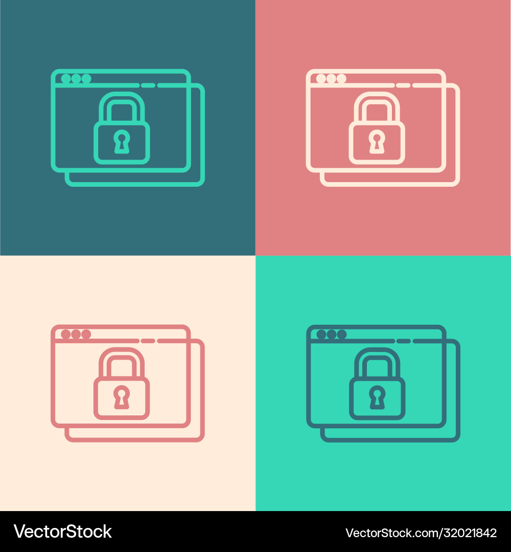 Pop art line secure your site with https ssl icon Pop art line secure your site with https ssl icon vector image