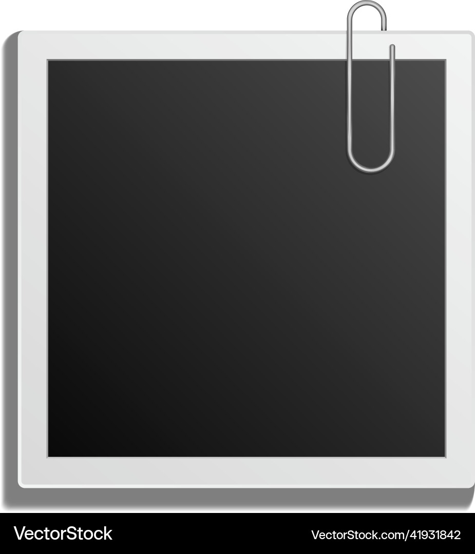 Retro photo mockup picture frame fixed with paper Retro photo mockup picture frame fixed with paper vector image