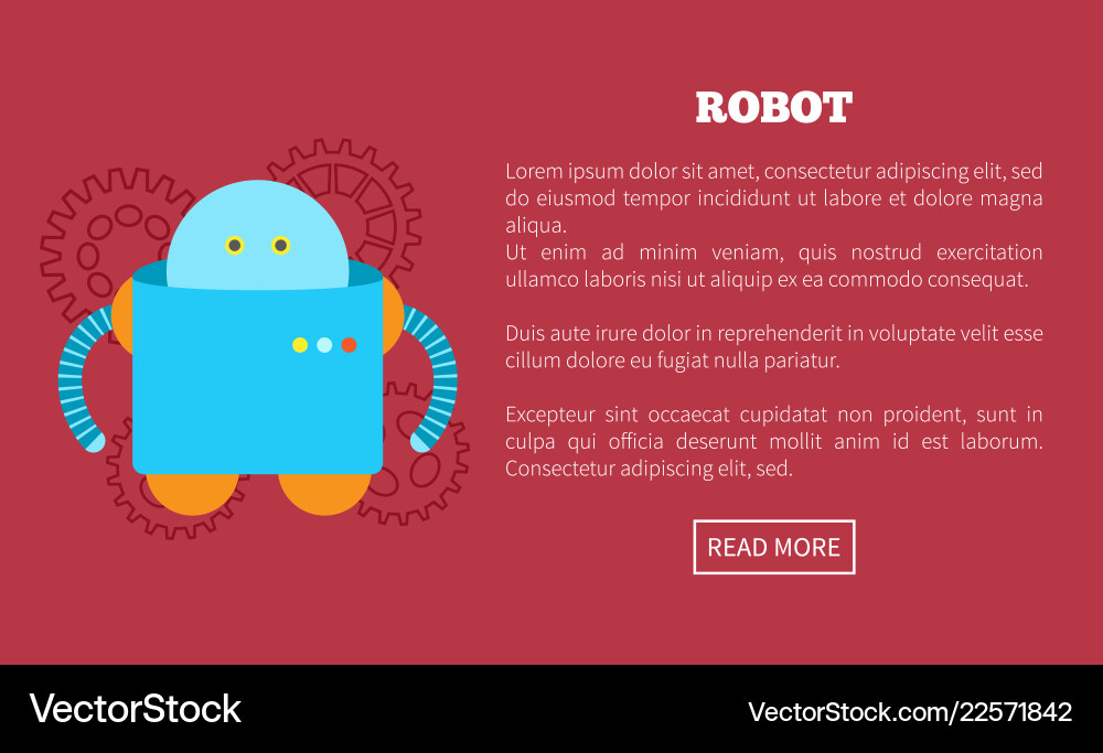 Robot web page text sample Robot web page text sample vector image