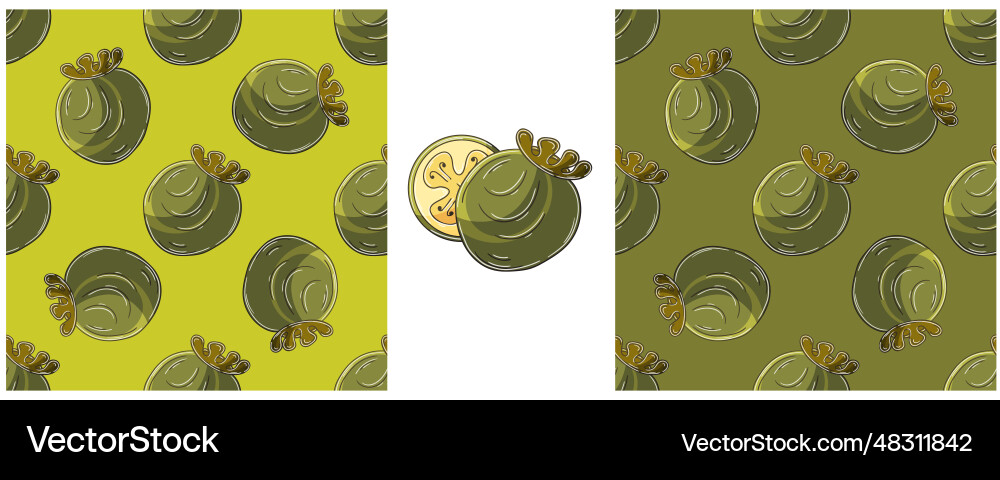 Seamless pattern color set in hand draw style can Vector Image
