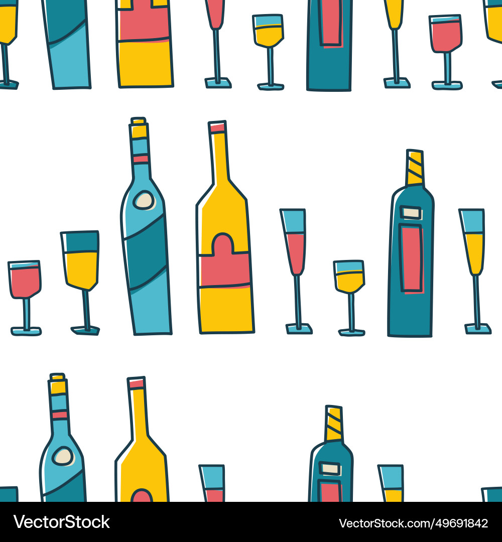 Seamless pattern with portraits and wine abstract Seamless pattern with portraits and wine abstract vector image