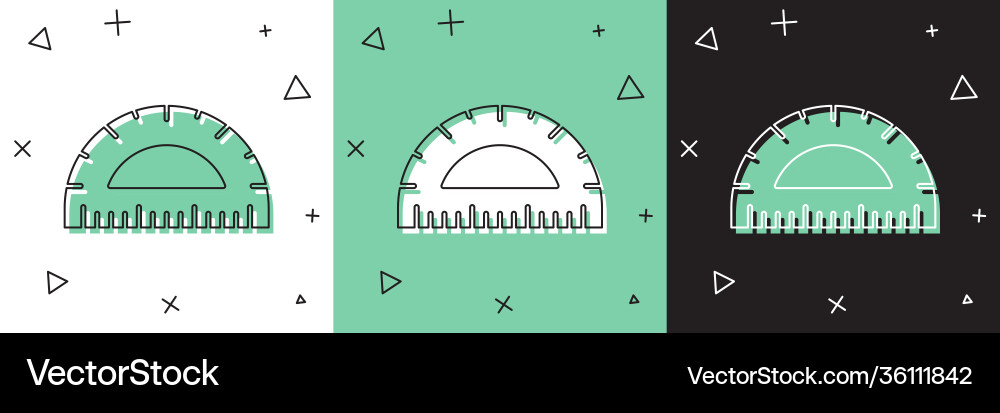 Set protractor grid for measuring degrees icon Vector Image