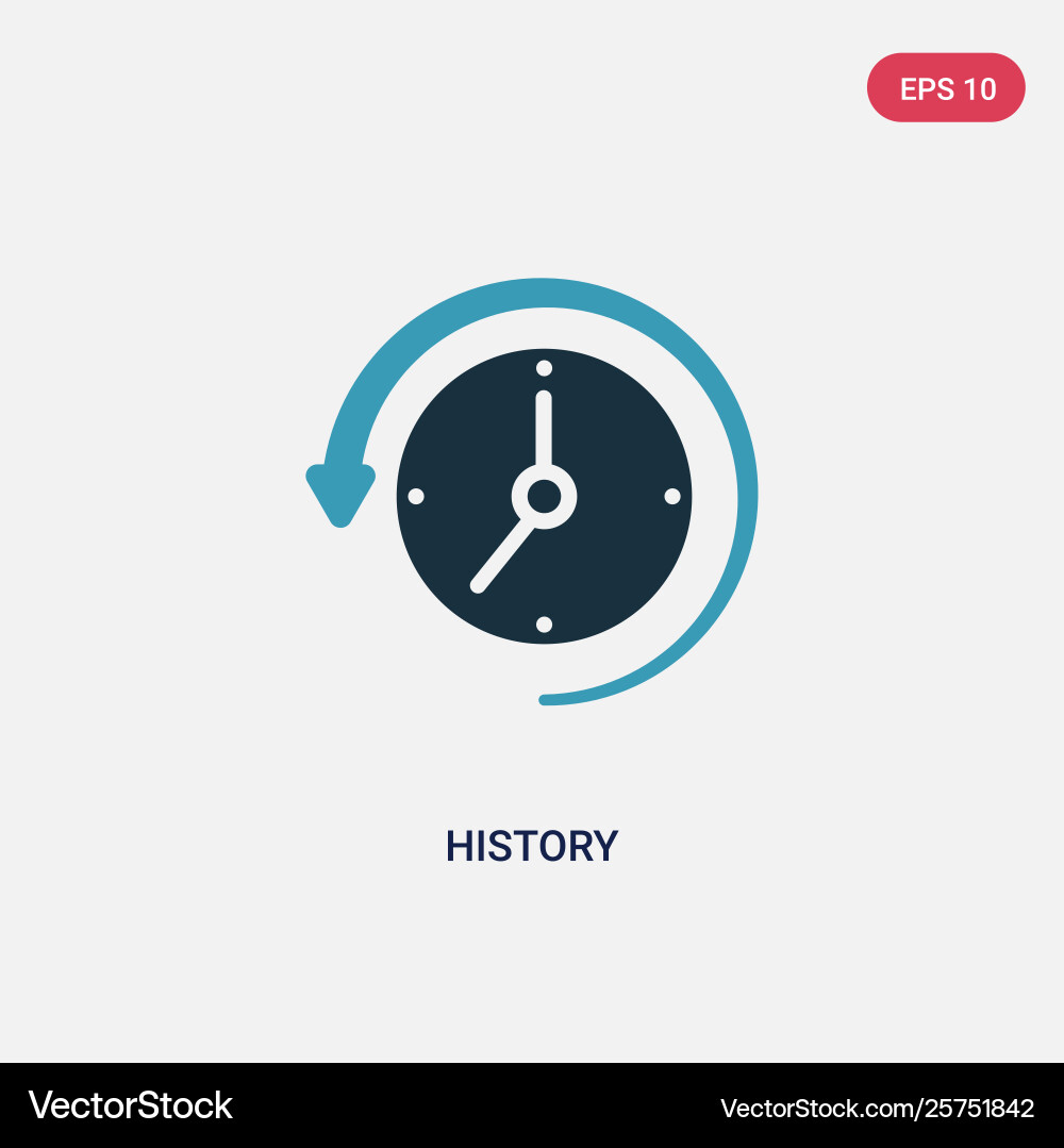Two color history icon from user interface Two color history icon from user interface vector image