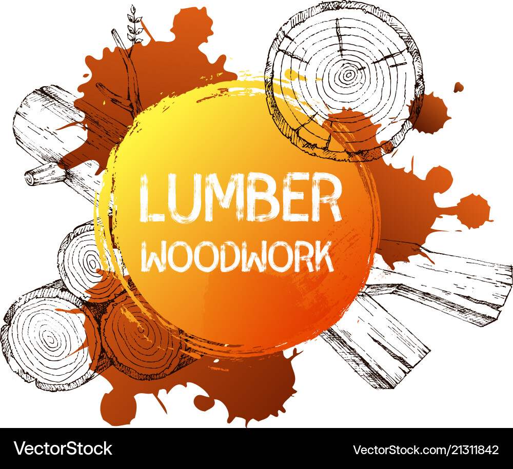 Wood burning materials sketch Wood burning materials sketch vector image