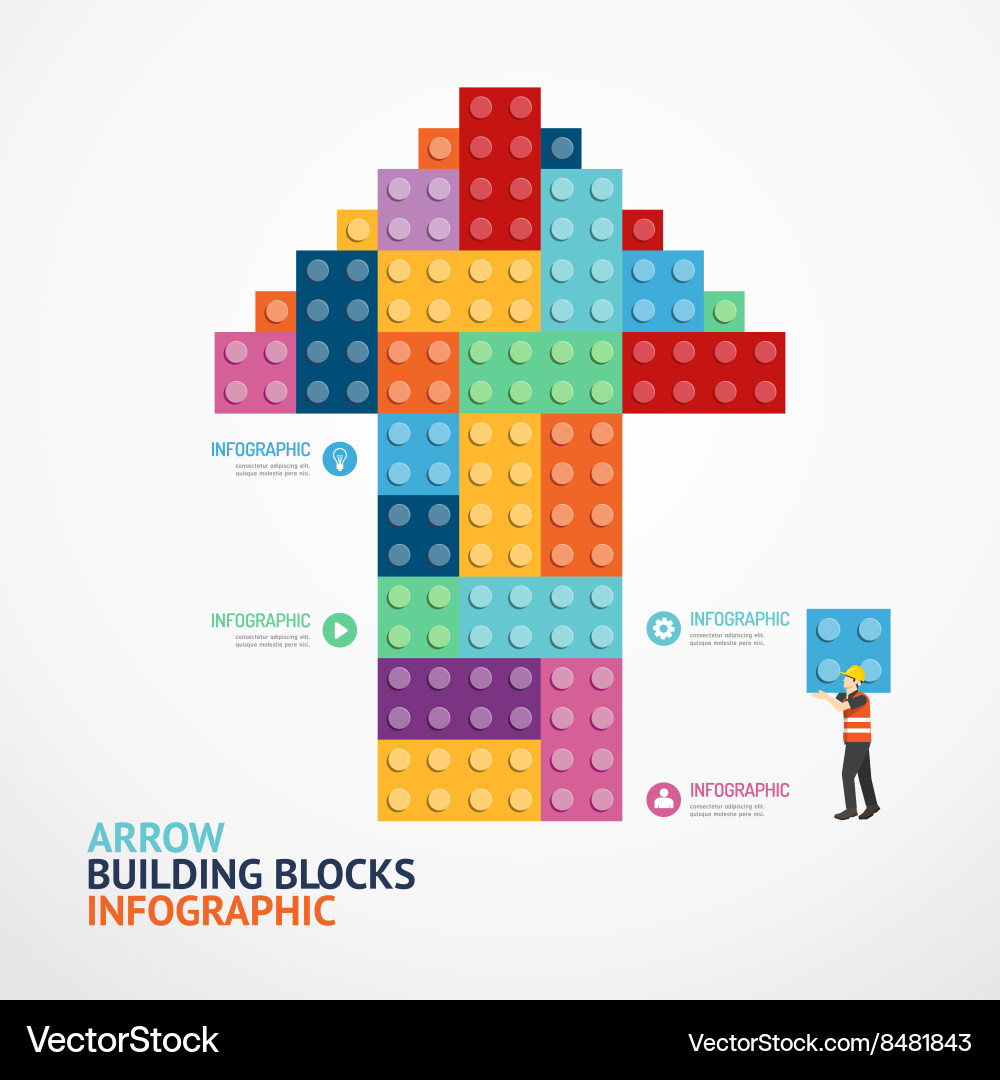Building Blocks Infographic Template vector image