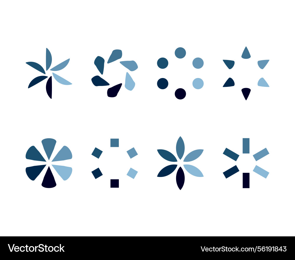 Collection loading bar status icon set of loaded Collection loading bar status icon set of loaded vector image