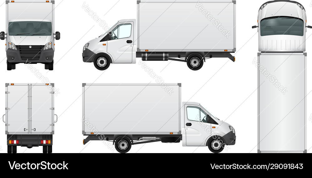 Commercial Cargo Van Blueprint Royalty Free Vector Image