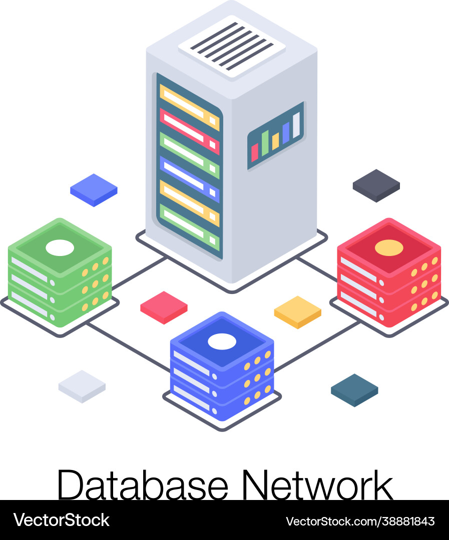 Database network vector image