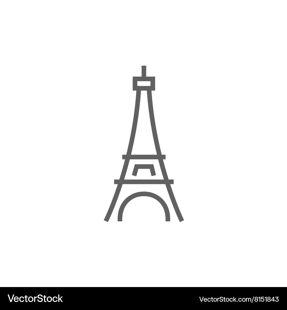 Eiffel tower line icon vector image