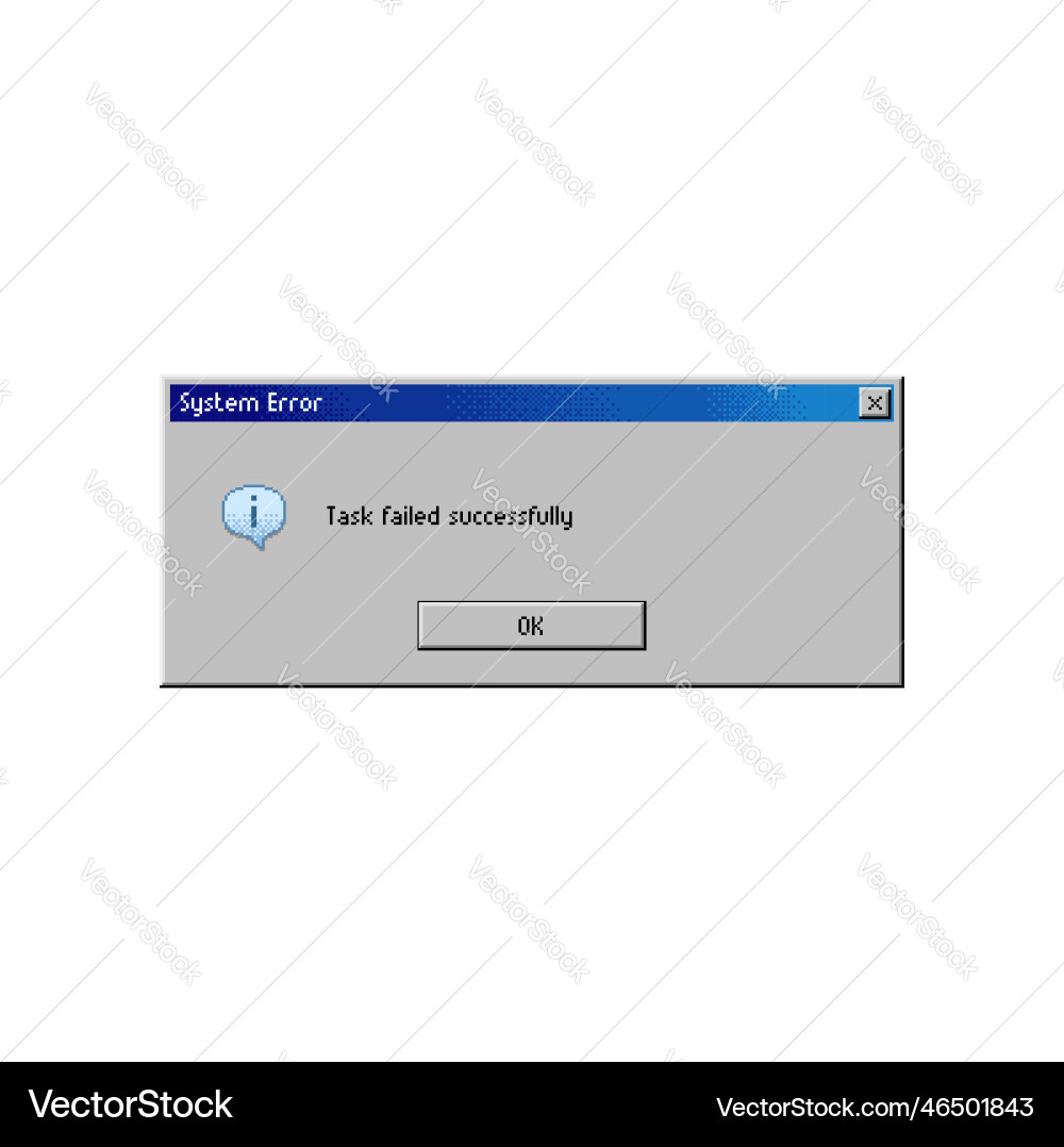 Error message window pc system fail warning Error message window pc system fail warning vector image