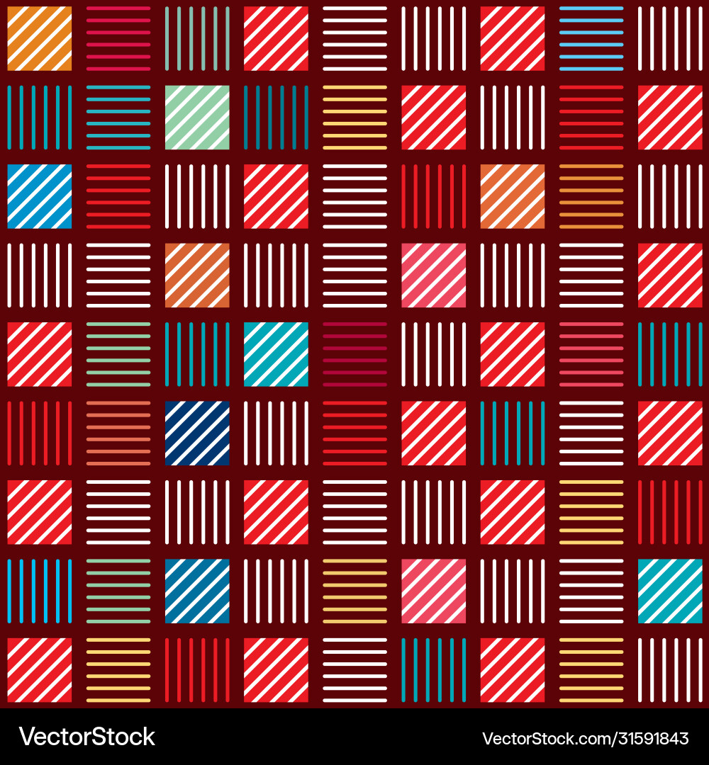 Geometric line repeat color pattern background vector image