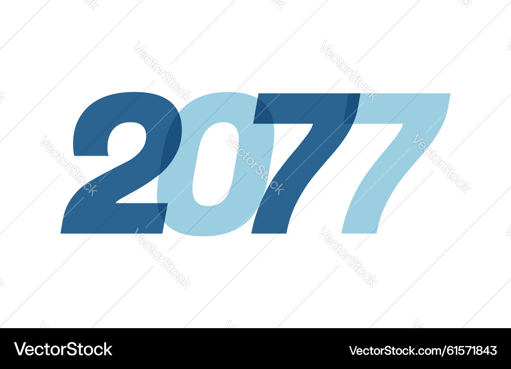 Happy New Year 2077 Number Logo – Royalty-Free Vector | VectorStock