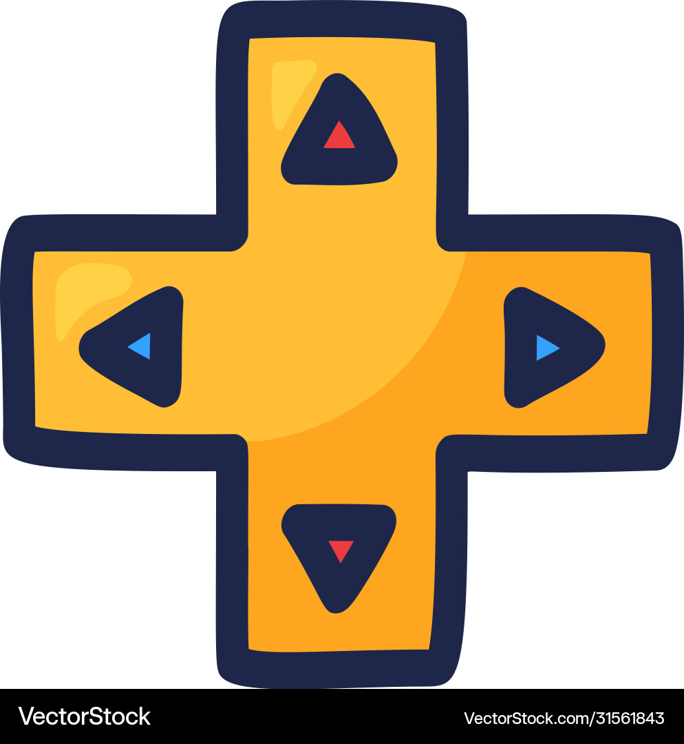 Joystick for video game arrow direction vector image