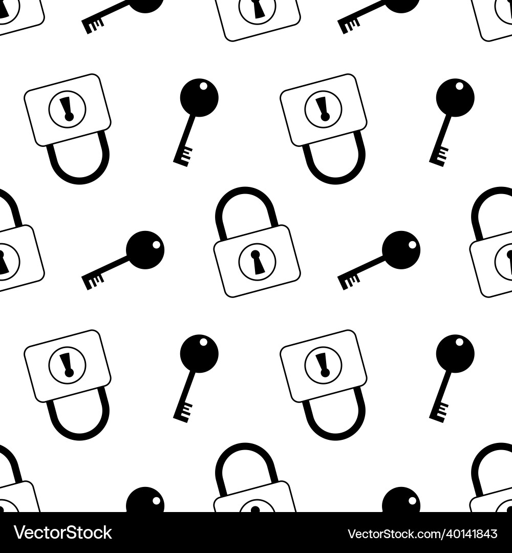 Locks and keys seamless pattern background Vector Image
