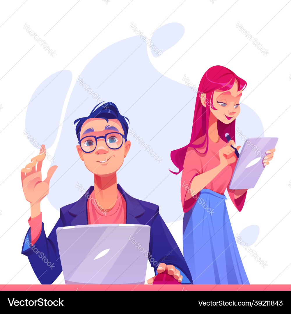 Programmer and graphic designer characters working Programmer and graphic designer characters working vector image