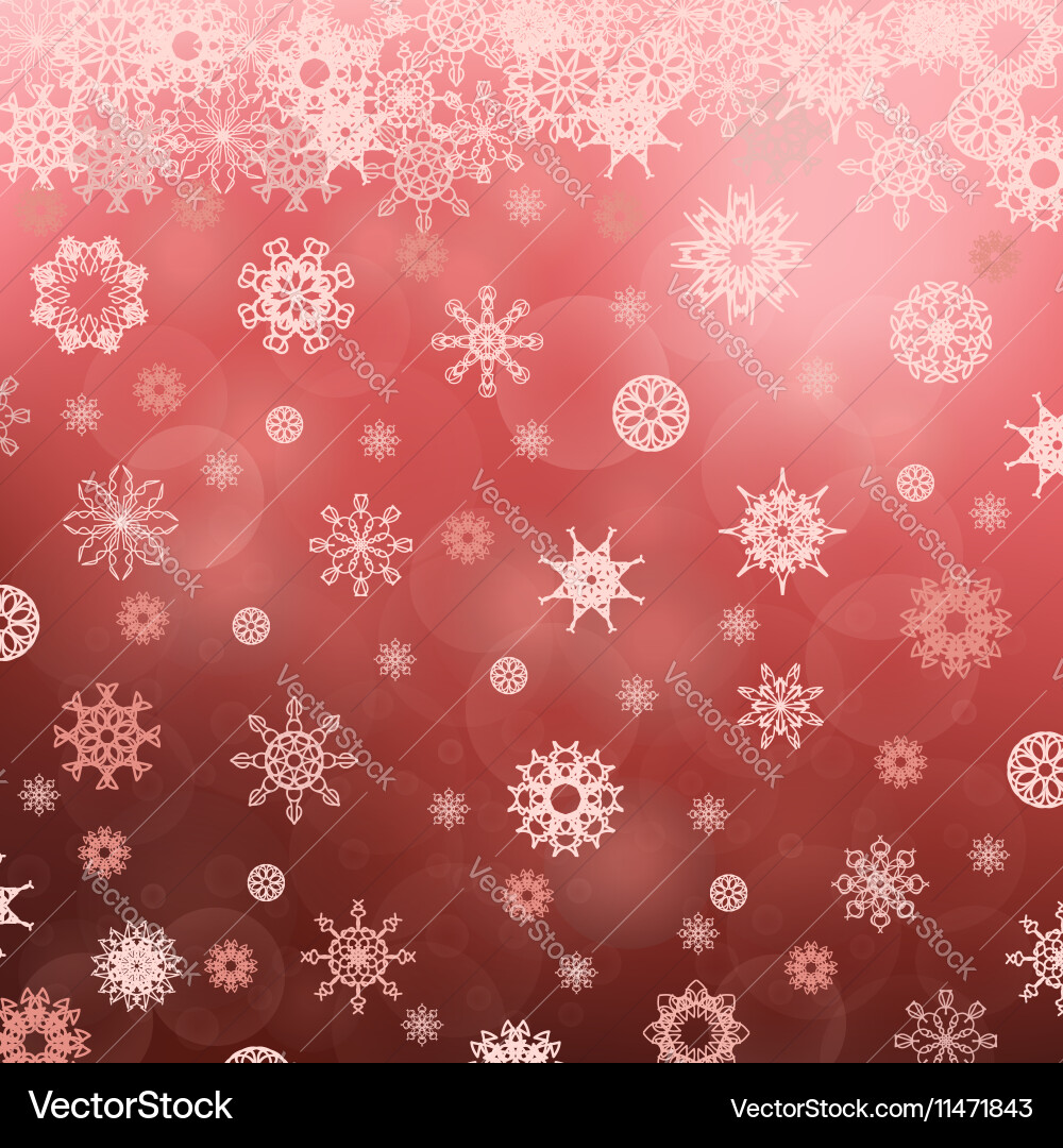 Red Snowflake Winter Background vector image
