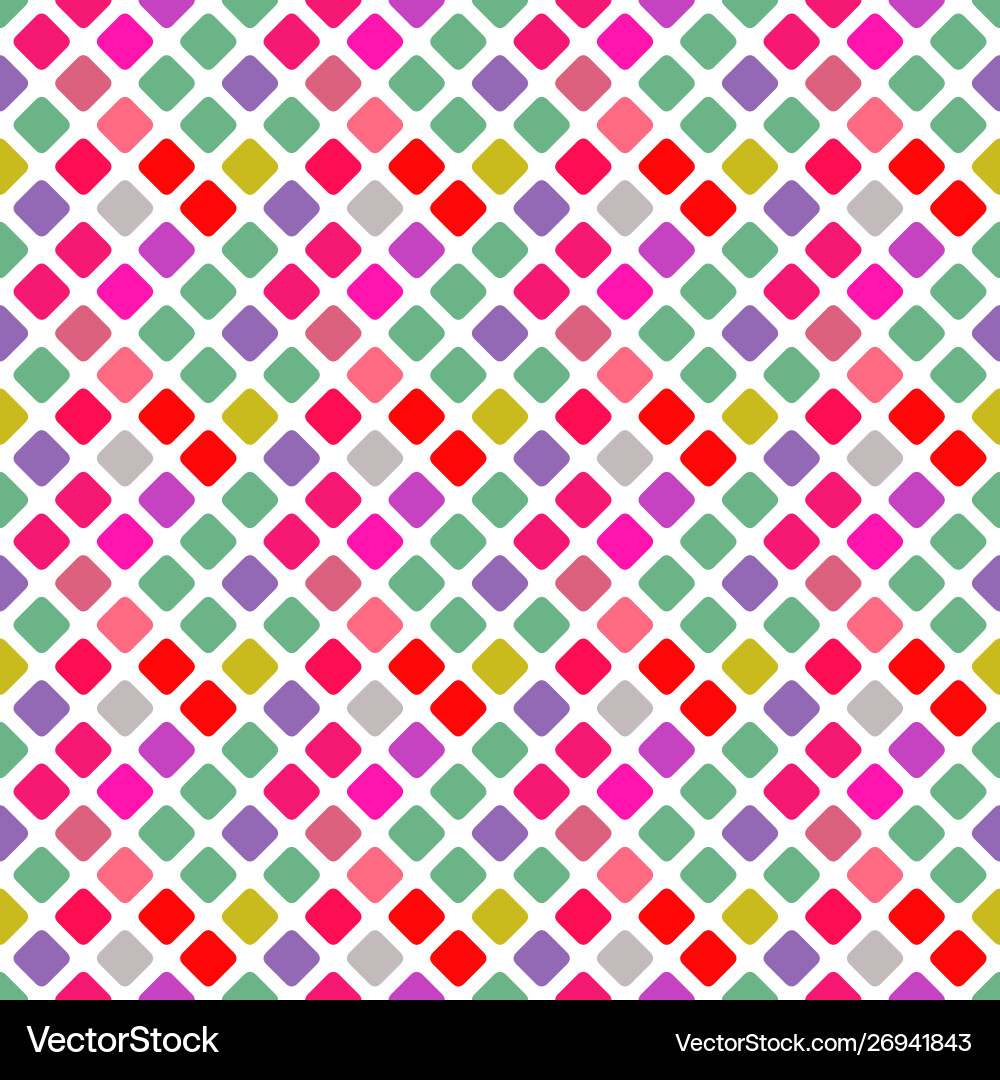 Seamless abstract multicolored diagonal square Vector Image