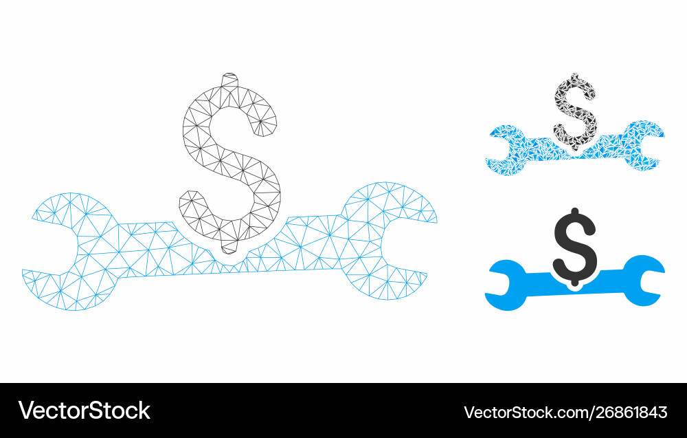 Service cost mesh 2d model and triangle Service cost mesh 2d model and triangle vector image