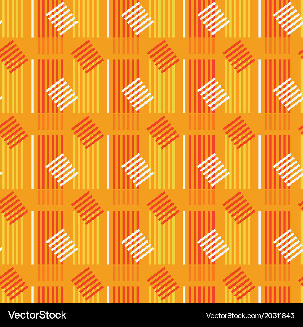 Vertical symmetrical building seamless pattern vector image