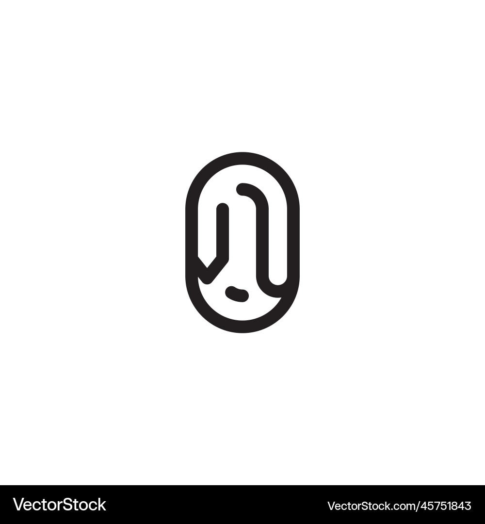 Vu line simple round initial concept with high Vu line simple round initial concept with high Vector Image