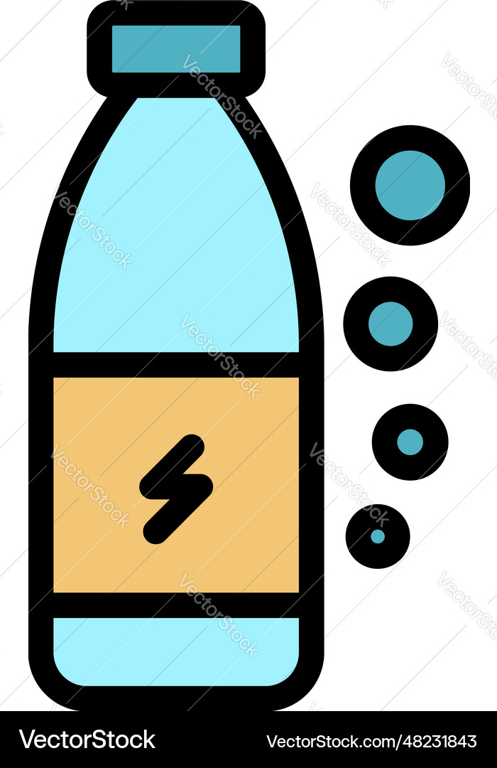 Water bottle energy icon flat Water bottle energy icon flat vector image