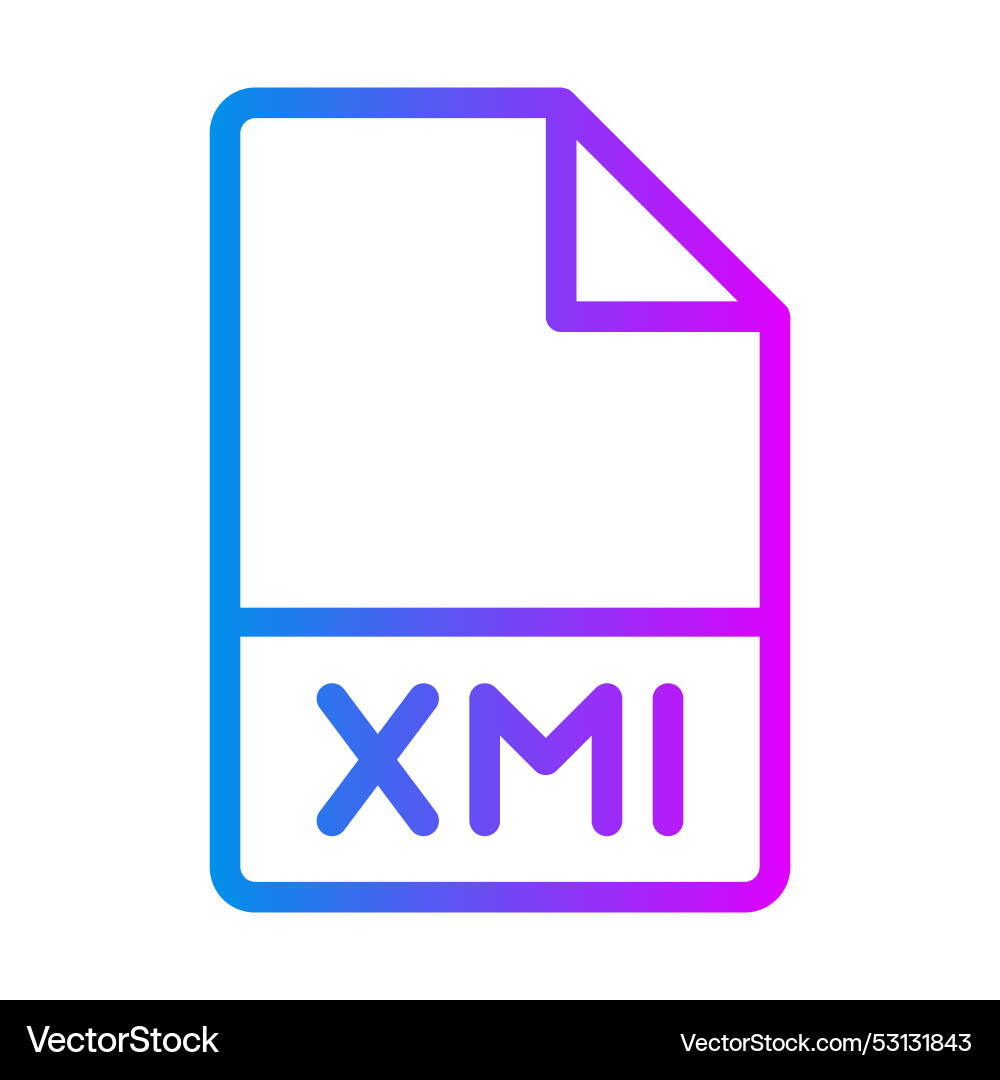 Xml document file type gradient icons Xml document file type gradient icons vector image
