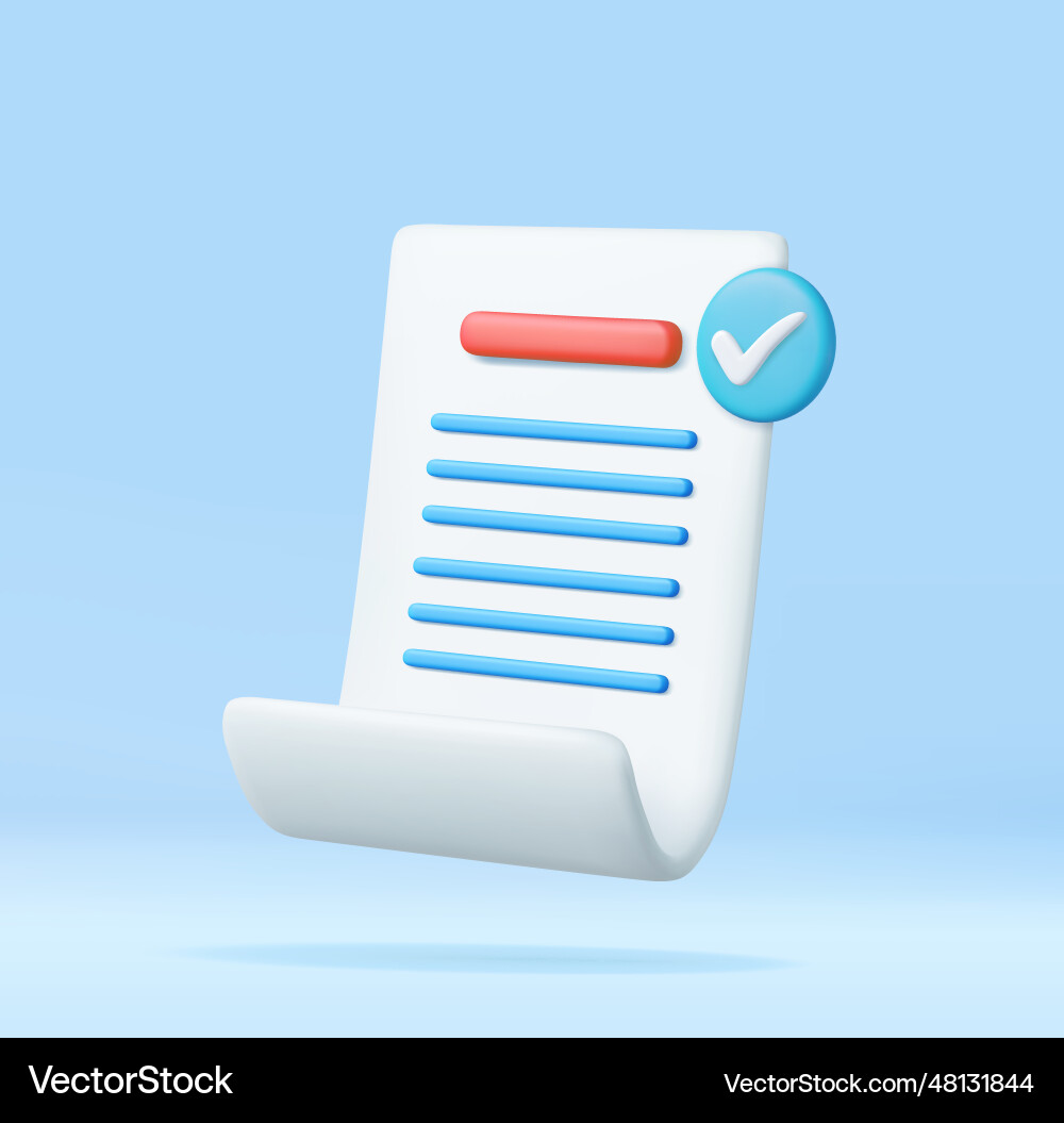 3d white paper task management todo check list 3d white paper task management todo check list vector image