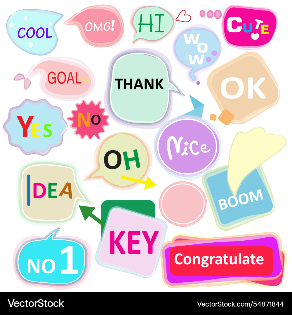 A set of short conversation bubbles A set of short conversation bubbles Vector Image