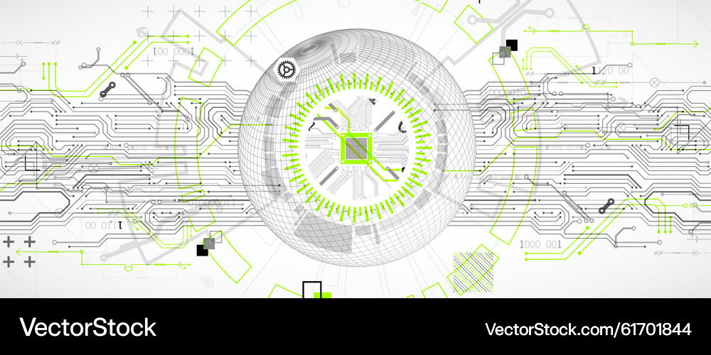 Abstract Computer Chip Sphere – Royalty-Free Vector | VectorStock