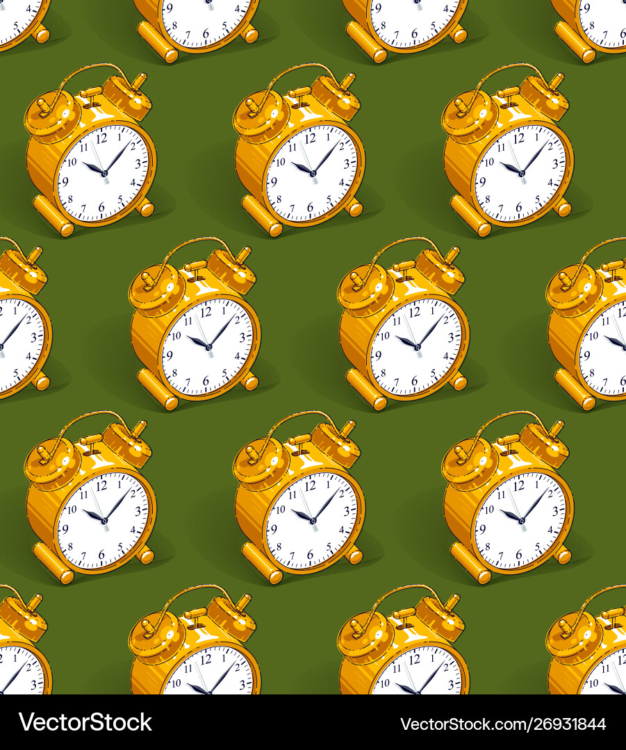 Alarm clocks seamless background timer deadline Alarm clocks seamless background timer deadline vector image