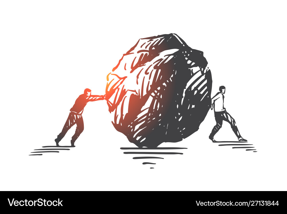 Bad teamwork misunderstanding concept sketch vector image