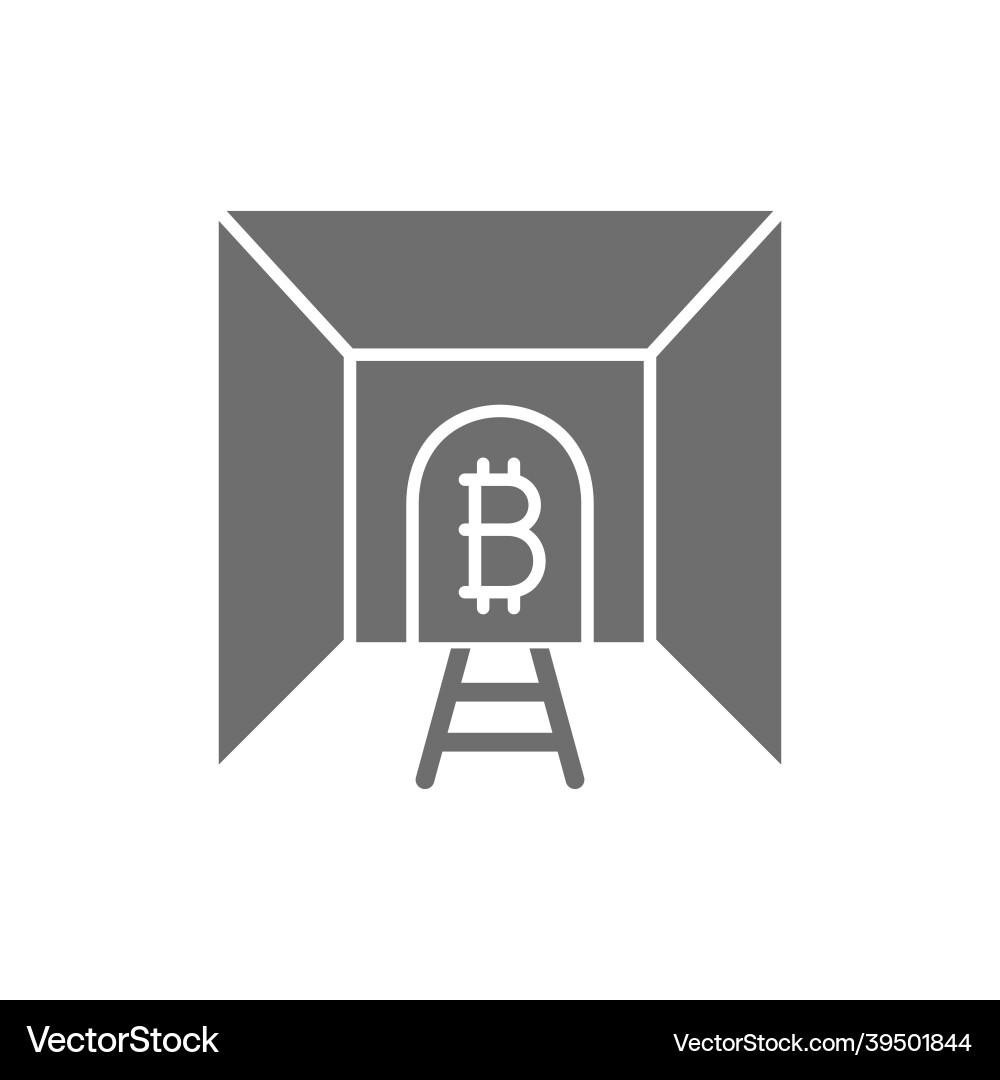 Bitcoin with tunnel mine blockchain Bitcoin with tunnel mine blockchain vector image